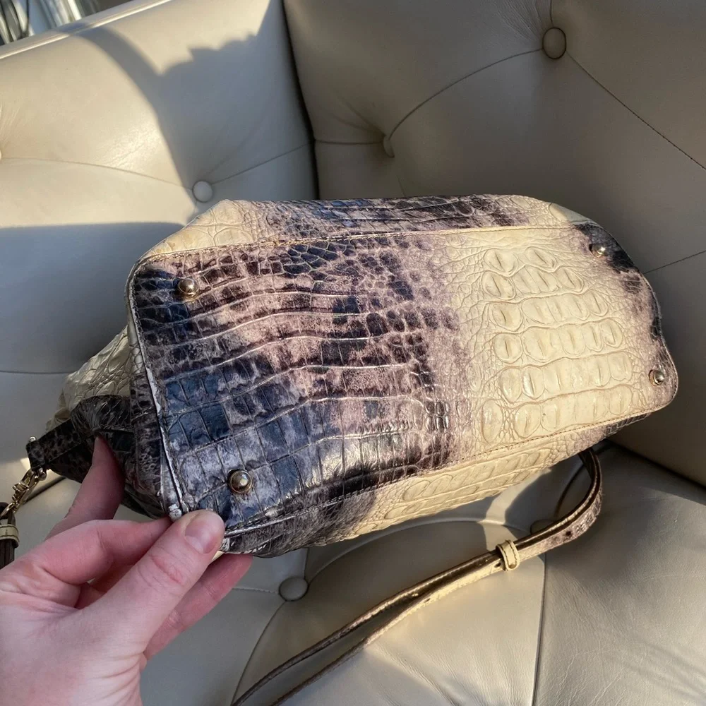 Brahmin Large Duxbury Satchel Veranda Melbourne Croc Embossed Leather Bag - Picture 7 of 12